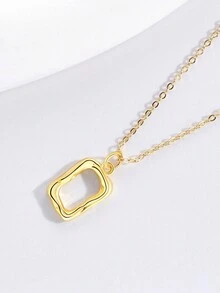 1 Máy Tính Sáng Tạo Hình Học Vuông Sơn Dầu Khung Nữ S925 Vòng Cổ Đeo Hàng Ngày - khung tranh sơn dầu - Xem 9