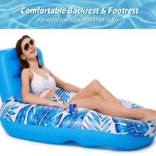 1pc Inflatable Leaf Floating Chair, Portable Multi-Functional Swimming Pool Lounge, Inflatable Water Hammock Pool Float