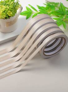 1 Roll 10m Length Multiple Width And Color Small Size Renovation Self Adhesive Edge Banding Tape For Furniture, Cabinet, Frame, Wall Decoration, Seam Repair, Door Frame, Wood Pattern Edge Banding, Wardrobe, Edge Line Pressing, Tabletop And Edge Trimming, Stickers, Wall Decal, Vinyl Decal For Home Decorations, Spring Decoration Items Refresh Your Home, Rama Decoration Stickers Gifts Birthday Graduation - Thickened Beige Willow Straight Grain - View 5