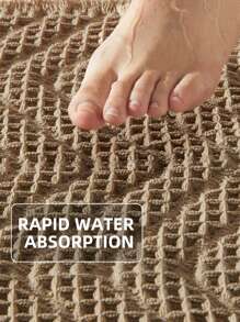 1pc Bath Matts For Bathroom,Upgraded Waffle Super Absorbent Bath Mat,Bathroom Rugs Non Slip Washable, Quick Dry Shower Mats, Ultra Soft Bath Mats For Bathroom Floor,Brown,46*77 ,Room Decor