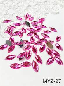 50 piezas de piedras de acrílico decorativas de doble agujero con forma de cuadrado, gota de agua y redondas en color AB 7 * 15 para coser en prendas, vestidos de novia y accesorios de ropa DIY - 7*15 - Ver 14