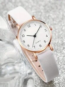 女孩的白色手表 + 蝴蝶手链项链耳环戒指首饰套装学院风时尚休闲风格可爱物品女孩的礼物万圣节礼物圣诞节礼物生日礼物 - 白色 - 查看 2