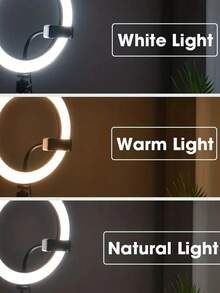 1入自拍環形燈配三腳架，帶靈活手機架的可調式LED燈架，12英寸，適用於工作室閃光攝影、化妝教程、團體自拍和直播