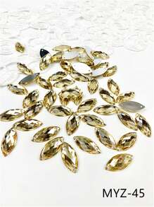 50 piezas de piedras de acrílico decorativas de doble agujero con forma de cuadrado, gota de agua y redondas en color AB 7 * 15 para coser en prendas, vestidos de novia y accesorios de ropa DIY - 7*15 - Ver 23