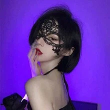 Sexy Women Guipure Lace Panel Hollow Out Fashion Costume Eye Shield For Party Skull Skeleton Halloween Valentine's Day
