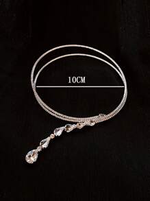 1pc Luxury  Water Drop Choker Necklace, Versatile For Formal Occasions - Silver - View 9