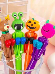 1pc Creative Boxing Ballpoint Pen For Students, Color Random, Funny And Interactive Decompression Blue Ball Pen, Ideal Stationery For Halloween And Christmas - Multicolor - View 5