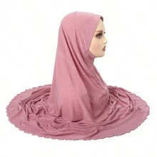 Z.H.A 1pc Solid Color Malaysian Women Headscarf, Muslim Turban Hat Convenient Scarf Hat - Multicolor - View 11