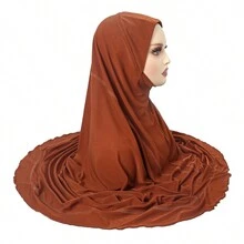 Z.H.A 1pc Solid Color Malaysian Women Headscarf, Muslim Turban Hat Convenient Scarf Hat - Multicolor - View 7