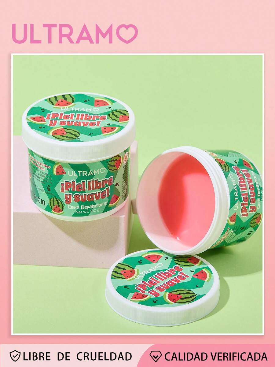 ULTRAMO Cera Depilatoria Suave:Depilación Sin Dolor,Fácil Dne Calentar, Fórmula Suave Que Deja La Piel Limpia Y Suave,Para Cuerpo Completo Y Areas Sensibles - Watermelon - Ver 1