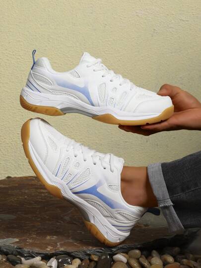 Rubber Sole Sports Shoes For Badminton, Volleyball, Tennis, Ping Pong, Running, Travel For Men And Women Students