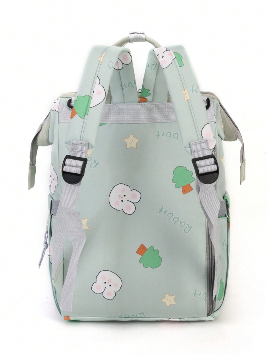 1pc Printed Cartoon Diaper Bag Backpack Mommy Bag LargeCapacity Nappy