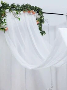 1pc White Semi-Transparent Gauze Cloth, Wedding Background Decoration, Wedding Arch Decorative Curtain, Wedding Arch Window Curtain Decoration, Clear Wedding Background, Ceiling Hanging Decoration, Ideal For Baby Shower, Boy Or Girl Birthday Party, Wedding, Home Decor, Perfect For Ceremony And Reception Ceiling Decoration