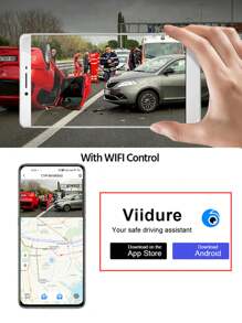 E-ACE 12英寸IPS觸控汽車DVR 2K流媒體醫學後視鏡行車記錄儀雙鏡頭支持GPS 1080P後攝像頭GPS WIFI G-sensor，循環錄製，停車監視，時間和數據顯示，寬動態範圍，畫中畫顯示，自動啟動/關閉觸控IPS屏幕行車記錄儀雙鏡頭行車記錄儀錄像機停車監視器黑匣子行車記錄儀汽車智能系統錄像機行車記錄儀行車攝影機Android Auto後視攝像頭行車記錄儀用品汽車攝像頭Android Auto行車記錄儀汽車智能系統 - A45 With 6M Rear View Camera and GPS And BL - 查看 4