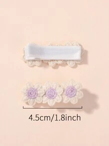 bilicaca Set Of 10 Mini Fresh Embroidery Hair Clips, Macaron Colored Fabric Edges - Multicolor - View 7