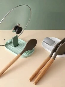 1pc, Foldable Kitchen Organizer: Spatula/Spoon Rest, Pot Lid Holder, And Tableware Storage Rack - Save Space And Keep Your Kitchen Tidy