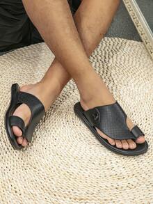 Men Comfortable  Style Sandals Arab Style Slippers - Black - View 4