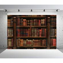 Wizard Magic Bookshelf Backdrop, Magic Birthday Decorations, Wizard Magic Party, Ancient Library Background Photography Photo Booth Prop, Birthday Party Magic Theme Background Decorations, Retro Home Decor, Wall Background(5*3 Ft/7*5 Ft ) - Black - View 6