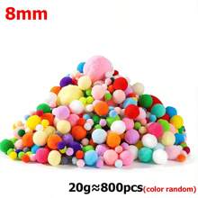 20g Pompones esponjosos de 8-30mm de elasticidad alta y suave, de color aleatorio, para manualidades, decoración del hogar, juguetes cosidos a mano, decoración para bodas para niños - Multicolor - Ver 16