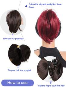 Synthetic Curly Hair Bun Chignon Messy Elastic Band Scrunchies Updo Hairpieces Extensions For Women Cover Ponytail Extension Grasping Short Ponytail Red 99J