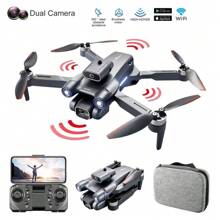 CASRRA Drone com Câmera S1S Drone Controlado por Controle Remoto, Motor Sem Escovas, Desvio de Obstáculos de 360°, WIFI, Filmagem de Lente Dupla, Fotografia Aérea Profissional para Uso Externo, Quadricóptero Dobrável, Helicóptero, Brinquedo, Presente de Aniversário, Câmera Digital