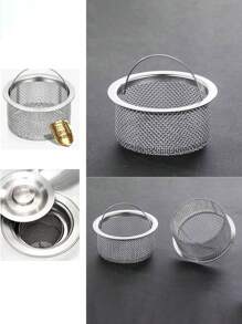 5pcs Stainless Steel Kitchen Sink Filter, Sink Drain Filter Kitchen Items Kitchen Accessories Kitchen Tools - Silver - View 7