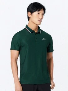 TECTOP 夏季健身男士 Polo 衫高尔夫短袖吸湿排汗速干高性能高尔夫衬衫三扣上衣