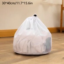 1 件带抽绳的网眼洗衣袋，便携式旅行脏衣服收纳袋，细网眼洗衣袋，适合家庭使用，学校收纳袋，教师收纳袋，抽屉衣柜收纳袋，衣柜收纳袋，绗缝袋，床下收纳盒，隔层衣物垃圾袋，家庭卧室整理和收纳收纳盒，收纳箱，洗衣篮，洗衣机洗衣袋，浴室宿舍，用于脏衣服和干净衣服 - 白色 - 查看 6