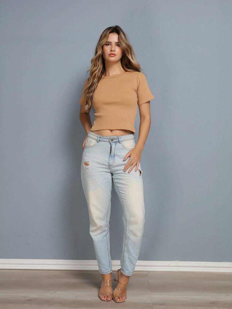 Women Tops - Màu Khaki - Xem 1