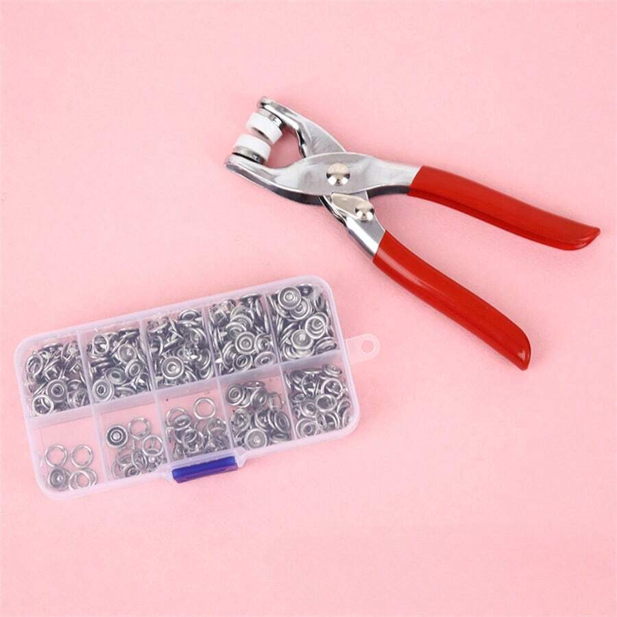 kit de Alicate Aplicador Para Botao De Metal De Pressao Roupa Bebe C/ 150 unidades 9,5 mm botões de roupas