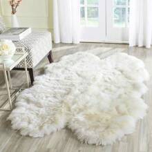 LIVINGANDHOME Living And Home 180*110cm (Luxury Plush) Irregular Shaggy Area Rug (Ultra-Soft Cloud-Like Texture) | Quick-Drying & Machine Washable | Modern Home Decor - White - View 4