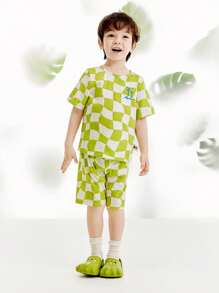 mini bala Pijama de verano de algodón transpirable para niño en casa - Verde - Ver 1