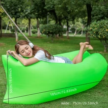 1 pieza de sofá holgado inflable portátil para exteriores, cama de aire individual inflable para siestas