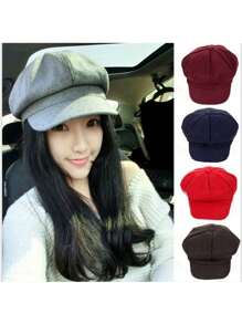 Women Beret Hats - Beige - View 1