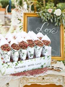 38 pièces Porte-confettis en papier à 30 alvéoles, support à confettis avec graphisme de lettres modernes pour la décoration de fête de mariage, cadeau de fête de mariage, plateau à confettis pour la Saint-Valentin