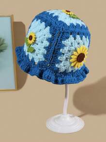 One Fashionable Crochet Hat With 3D Sunflower Flower Embellishment