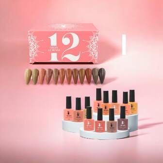 GAMA DE 12 PIEZAS COLORES ESMALTE UV SEMIPERMANENTE PARA UÑAS 10ML A ELEGIR