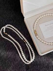 Simple And Luxury, Fashionable Collarbone Chain, French Light Luxury Pearl Necklace, Unique And Versatile Necklace For Women, Latest Fashion Accessory