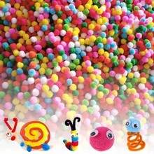 20g Pompones esponjosos de 8-30mm de elasticidad alta y suave, de color aleatorio, para manualidades, decoración del hogar, juguetes cosidos a mano, decoración para bodas para niños - Multicolor - Ver 3
