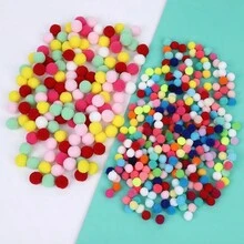 20g Pompones esponjosos de 8-30mm de elasticidad alta y suave, de color aleatorio, para manualidades, decoración del hogar, juguetes cosidos a mano, decoración para bodas para niños - Multicolor - Ver 4