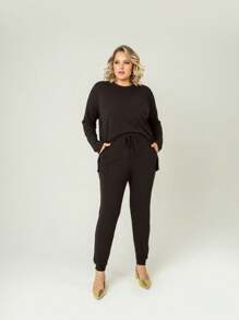 Plus Size Co-Ords - Black - View 1