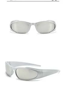 1pc Punk Style Solid Color Wrap Around Fashion Glasses - Cycling Glasses, Retro Cat Eye Fashion Glasses For Outdoor Sports, Suitable For Men & Women