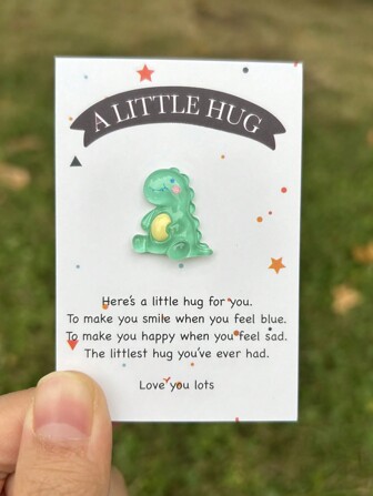 1pc Cute Dinosaur Hug Card, Pocket Hug With Encouragement, Thank You Cards, Birthday Gift For Men,Christmas