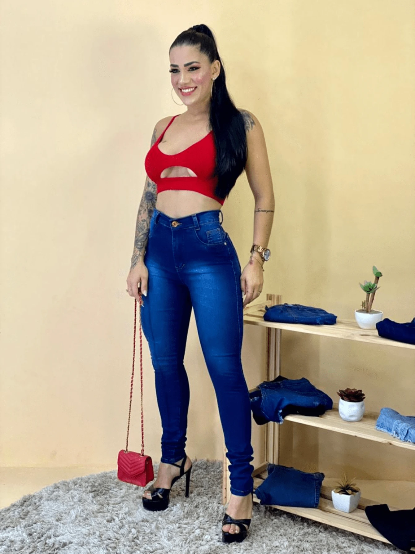 Women Jeans - Màu xanh lam - Xem 1