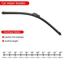 1pc Car Windshield Wiper Blade U-Shaped Universal Soft Rubber Frameless And Unsupported Car Wiper 14 "16" 18 "19" 20 "21" 22 "24" 26 "Car Accessories