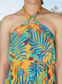 Maxi Dress Vestido floreado de moda fresco - Amarillo - Ver 3