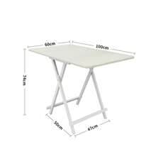 LIVINGANDHOME Living And Home Folding Wooden Dining Table - White - View 10