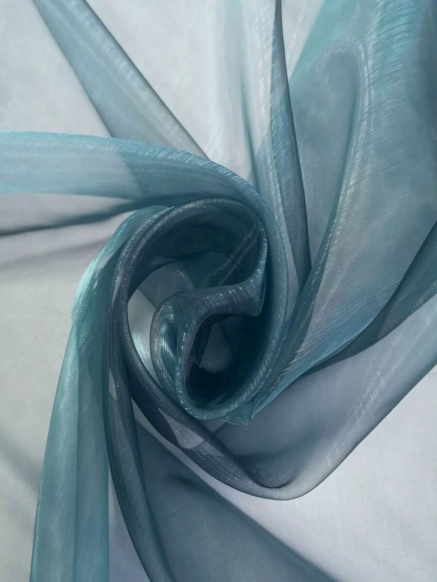 1pc Dual-Colored Organza Gradual Change Soft Tulle Fabric For Decoration, Multi-Color DIY Wedding Party Decoration - Dark Blue - View 1
