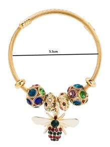 1pc European And American Style Women's Metal Pendant Opened Bracelet, Suitable For Wedding, Date, Travel, Party, Festival, As Gift