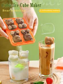 1入熊狀矽膠製冰塊模具，熊狀製冰格和球形矽膠製冰格，可用於冰淇淋、冰霜、冰球，冷凍物品的儲存 - 方便製作有趣的雞尾酒和飲料，適用於冰塊、聚會、旅行、婚禮、生日、畢業、單身派對、廚房、家居用品、收納、裝飾、室外等。 - 彩色 - 查看 10